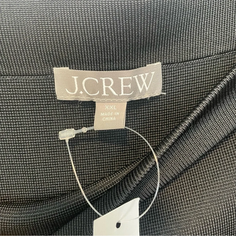 NEW J Crew Fitted Midi Sweater Skirt in Black Elastic Stretch Size XXL